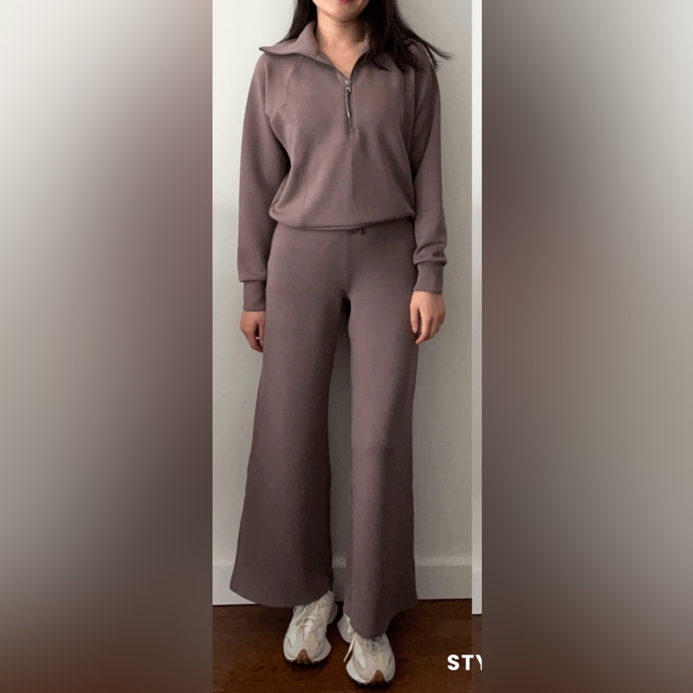 SPANX Air Essentials Wide Leg Lounge Bottoms in Smoke